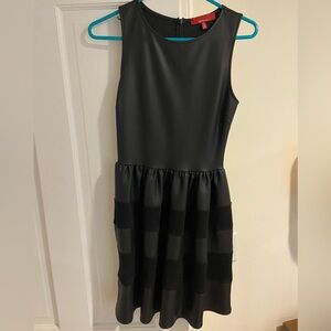 RED saks fifth Ave black leather dress